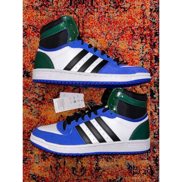Adidas Top Ten High Black Royal Blue Green (Men's Sizes) New Shoes - Picture 3 of 5